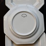 6 vintage octagonal beaded dessert plates - Johnson Brothers