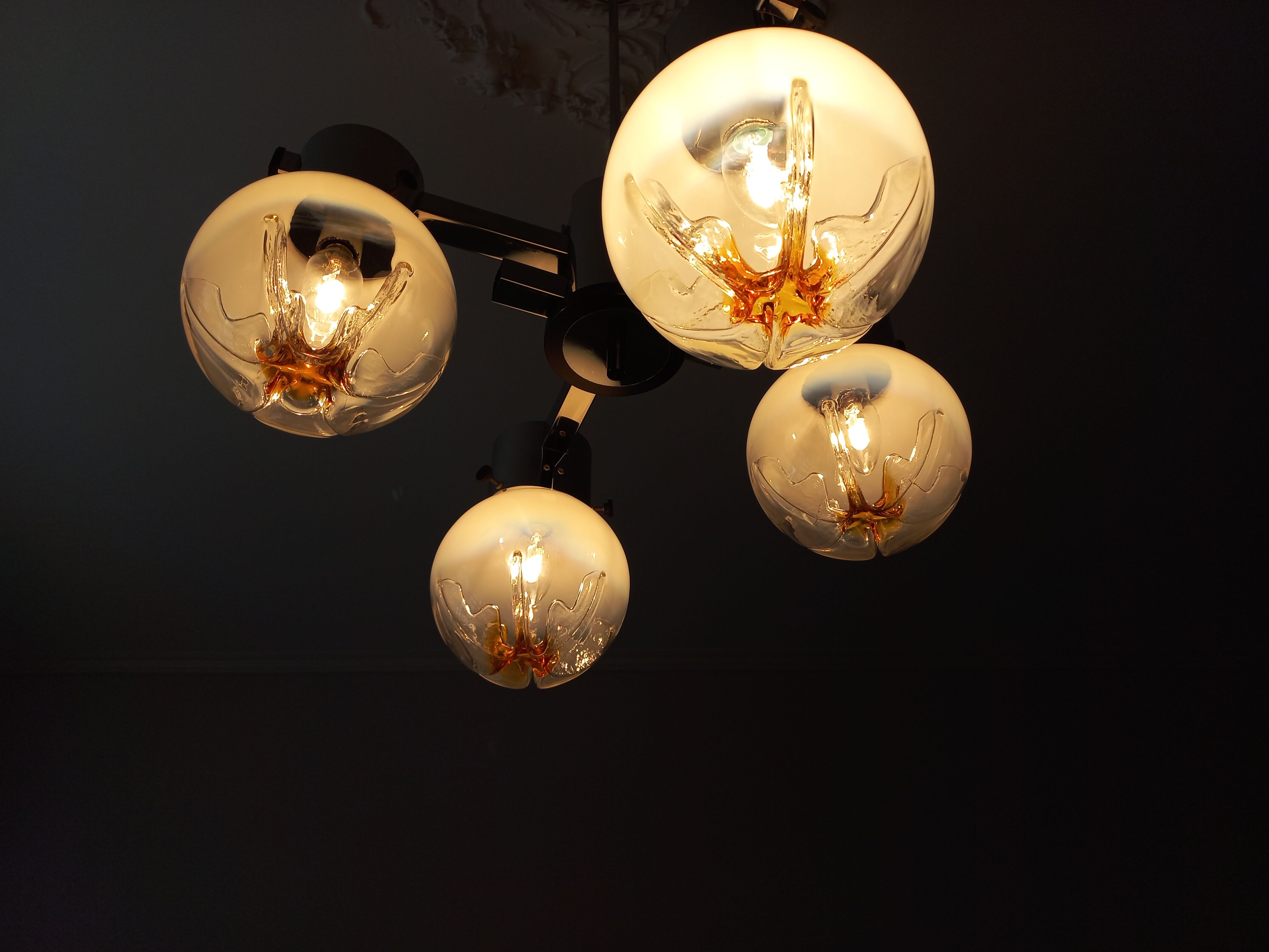 Chandelier in Murano glass for Mazzega
