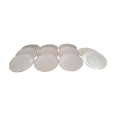 Lot de 11 assiettes plates en porcelaine Bavaria blanches liseré doré décor croisillons en relief