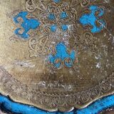 Florentine tray golden and turquoise blue