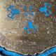 Florentine tray golden and turquoise blue