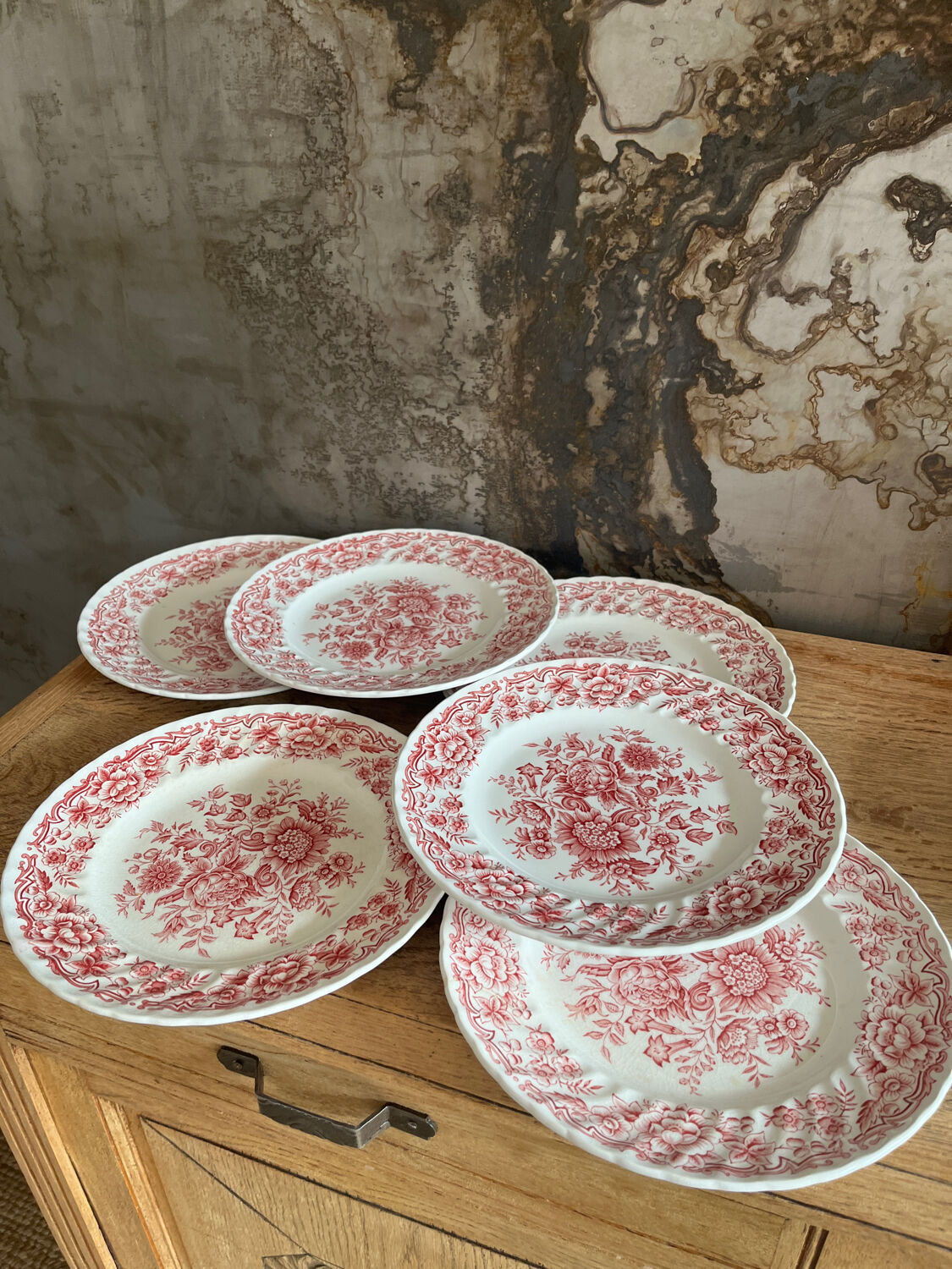 6 ancient plates english ceramic