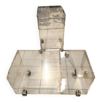 2 vintage transparent plastic furniture pieces