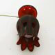 Handmade red ceramic table lamp, Sweden, 1970s