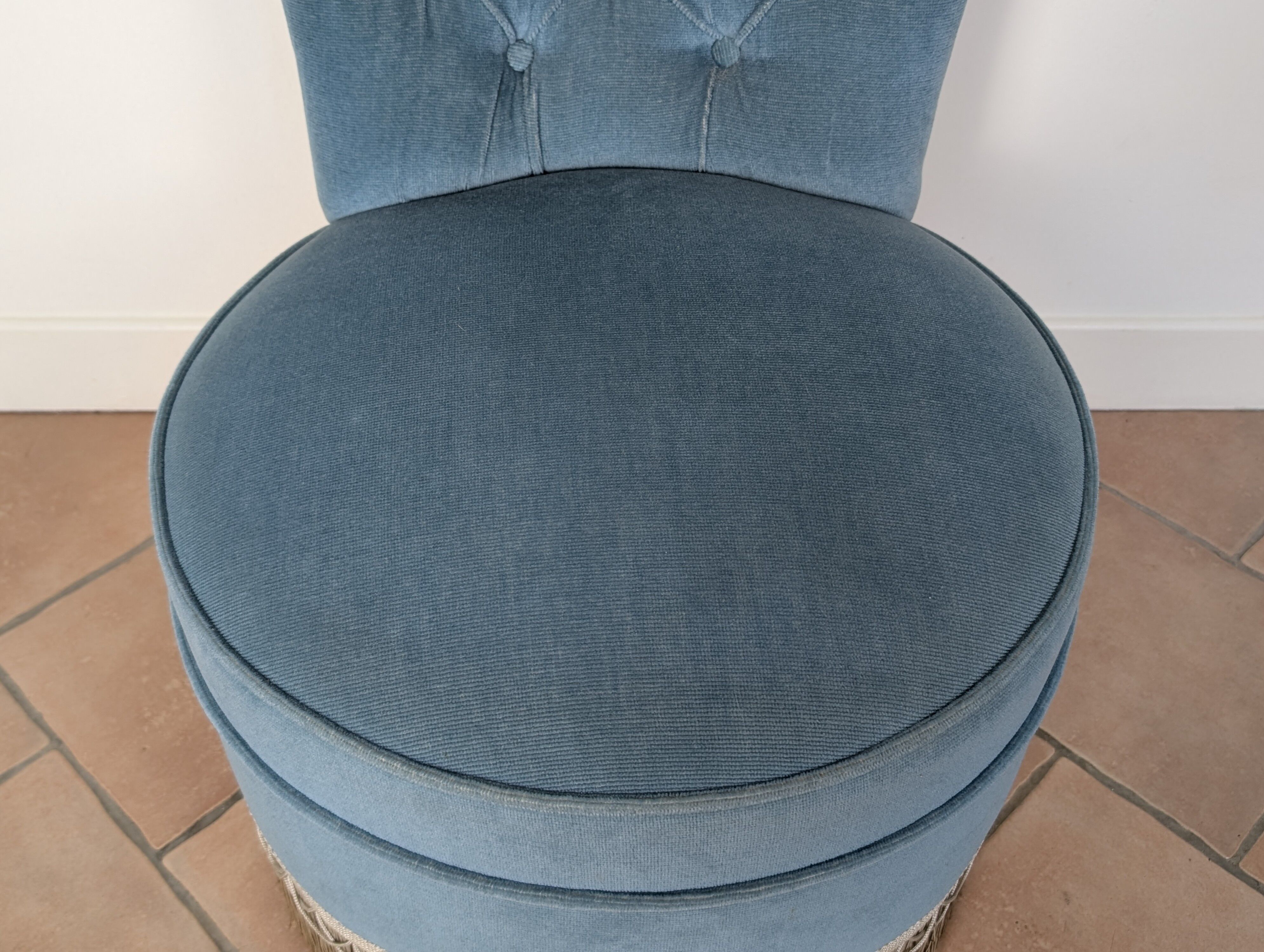 Fauteuil crapaud en velours