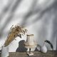 Marble table lamp and antique golden column