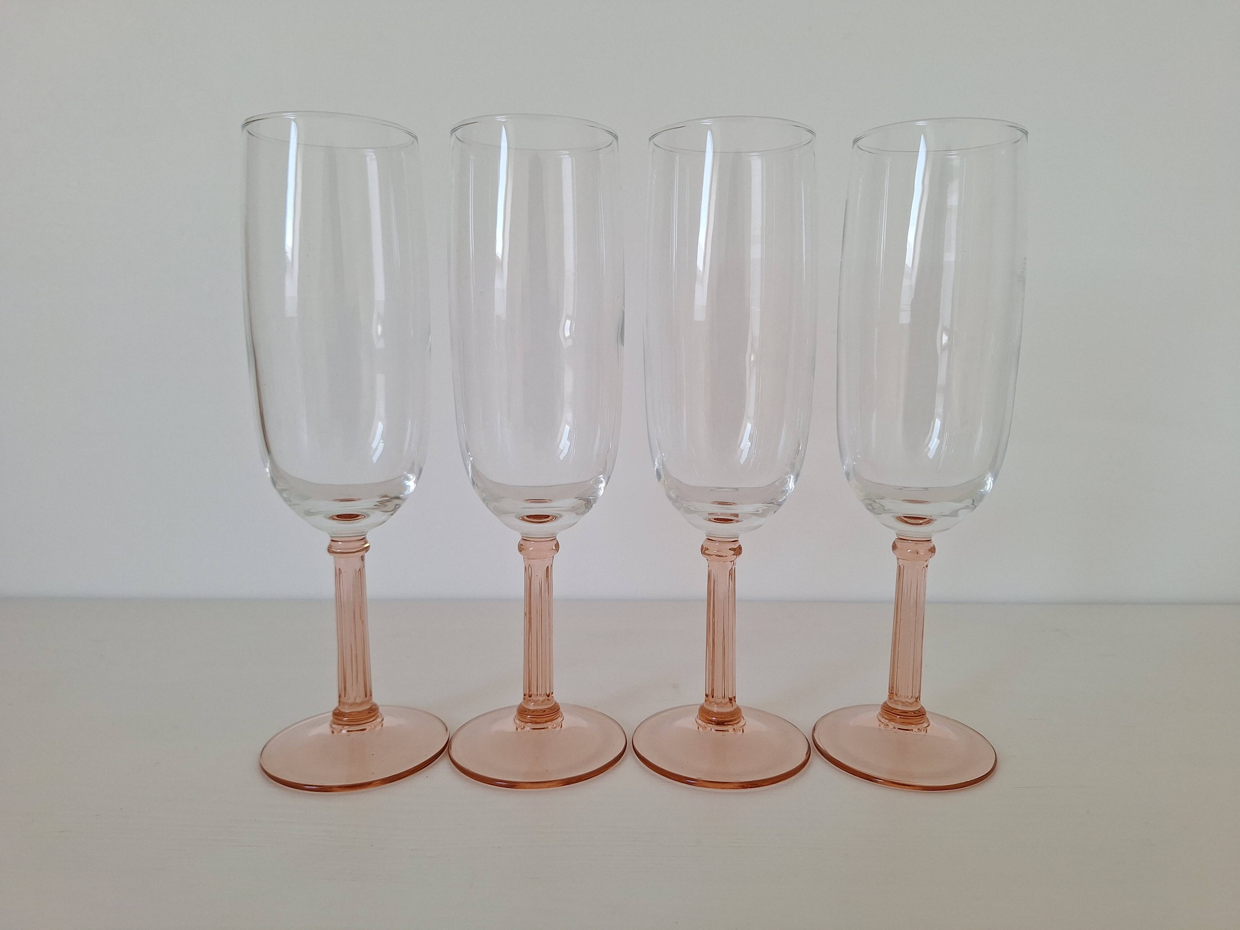 Vintage pink champagne flute Luminarc
