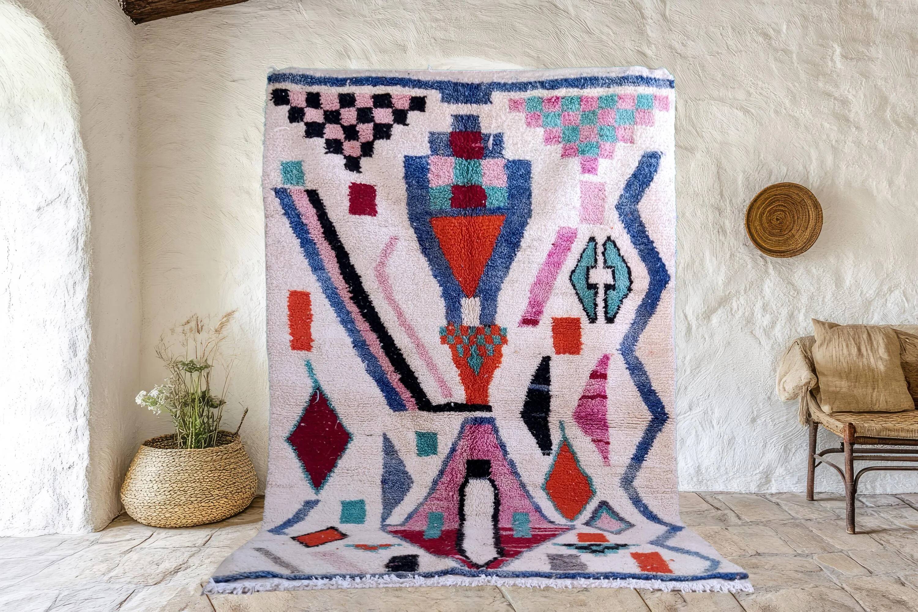 Handmade Moroccan rug in wool 3 x 2 m