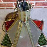Glass and metal chandelier