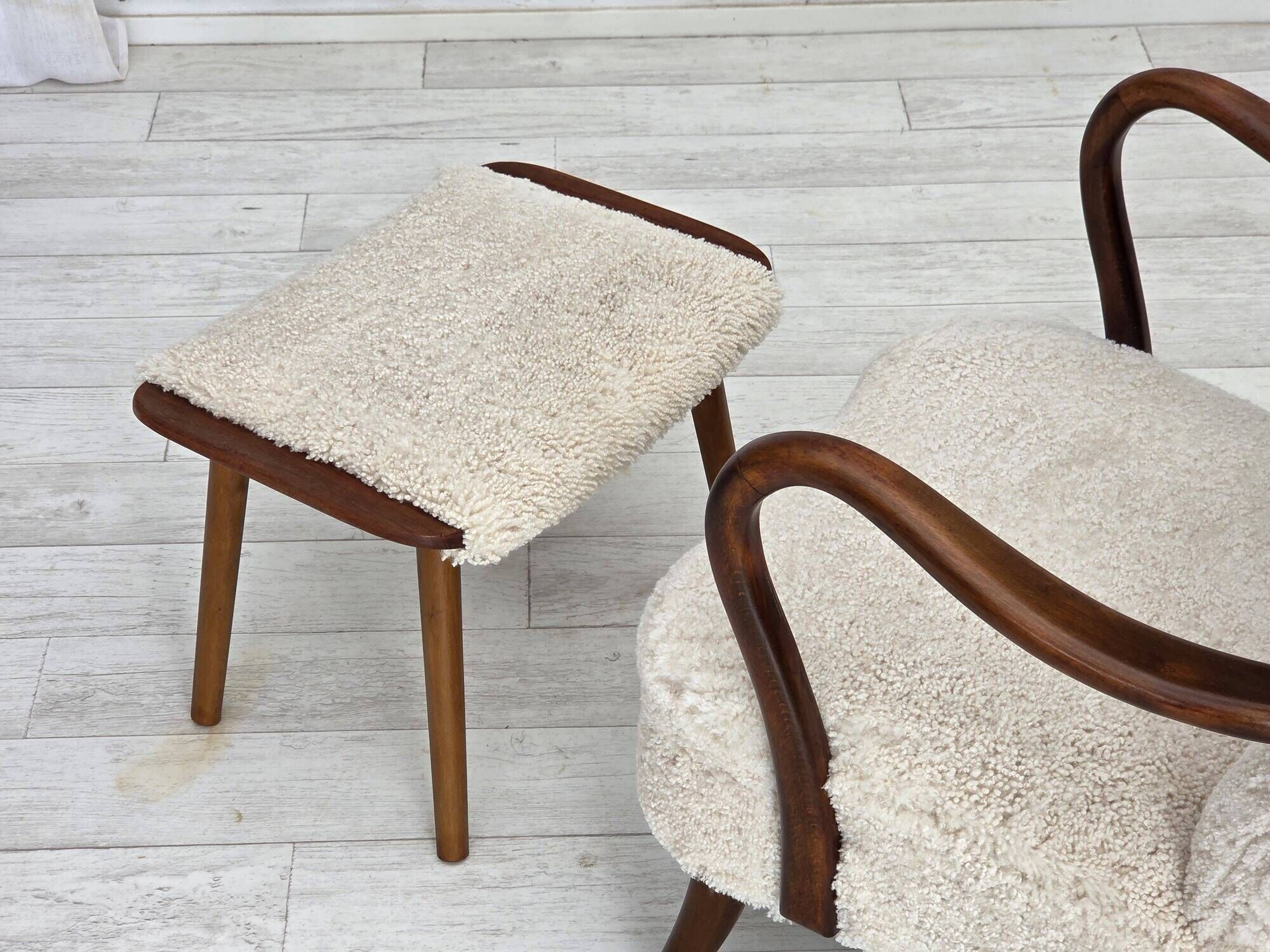 1960s, Danish design by A. Christensen for Slagelse Møbelværk, sheepskin.
