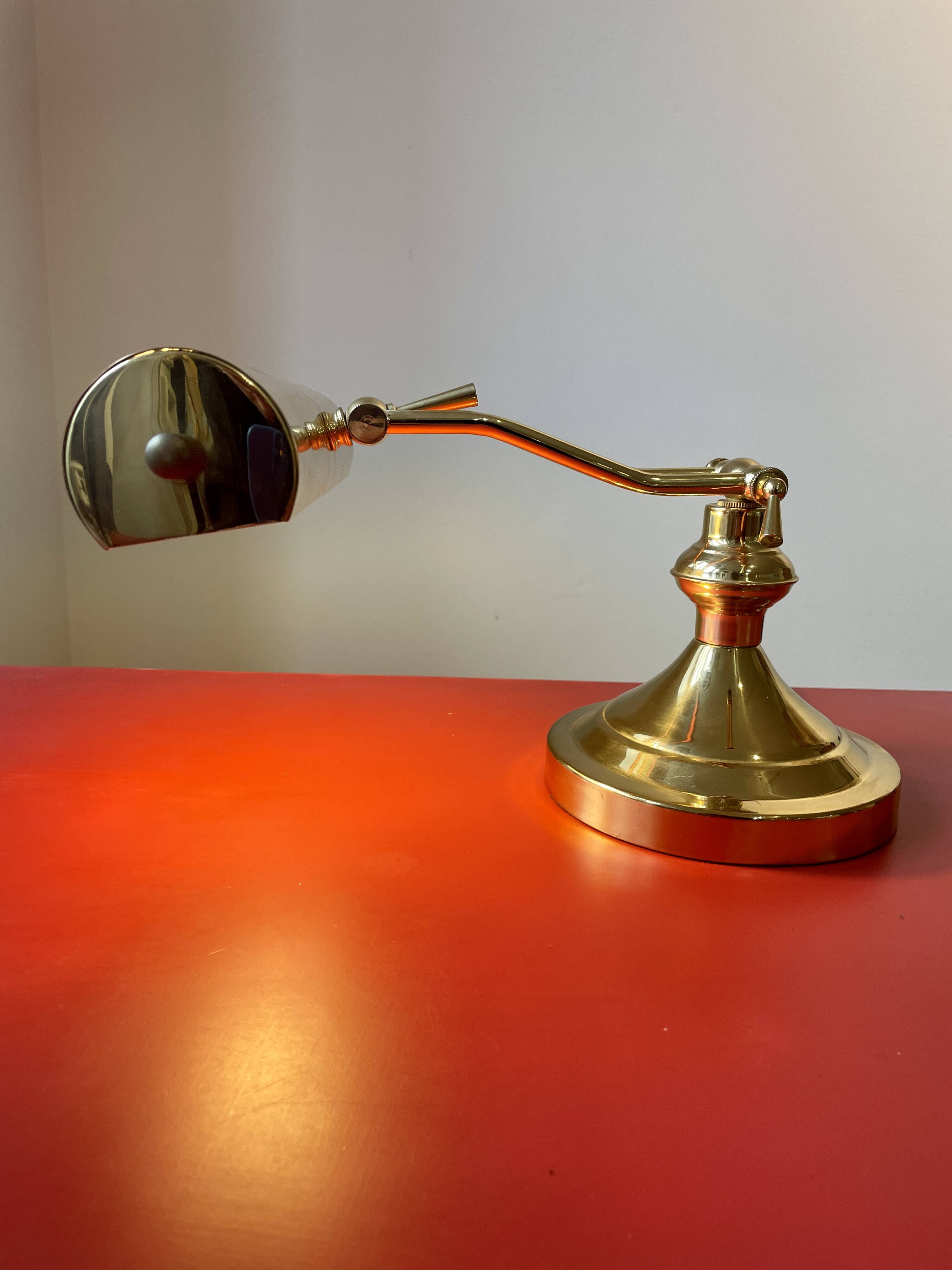 Lampe de notaire, de banquier doré