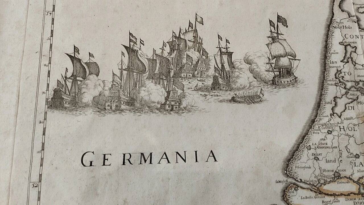 Map of the provinces of the Netherlands by G. G. De Rossi and G. Cantelli, 1672