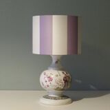 Large vintage ceramic table lamp with oriental images.