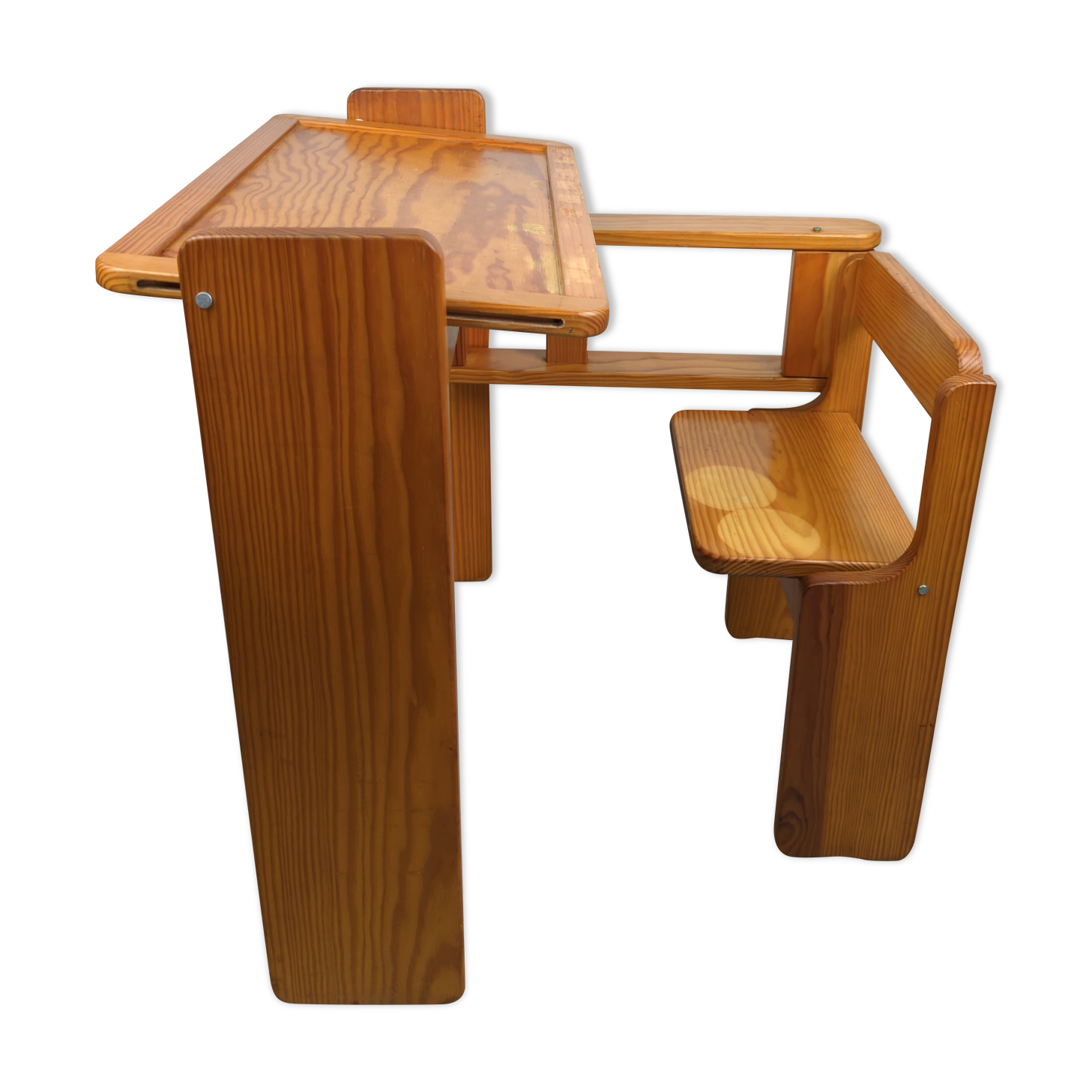 Foldable children's desk in pine 1970