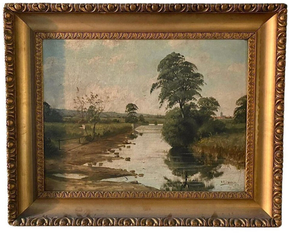 Countryside landscape Oil on canvas of the French school 20th century