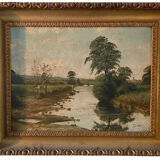 Countryside landscape Oil on canvas of the French school 20th century