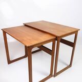 Set Of 2 Nesting Tables Model 219 Made In Teak By Johannes Andersen & Illum Wikkelsø From 1960s