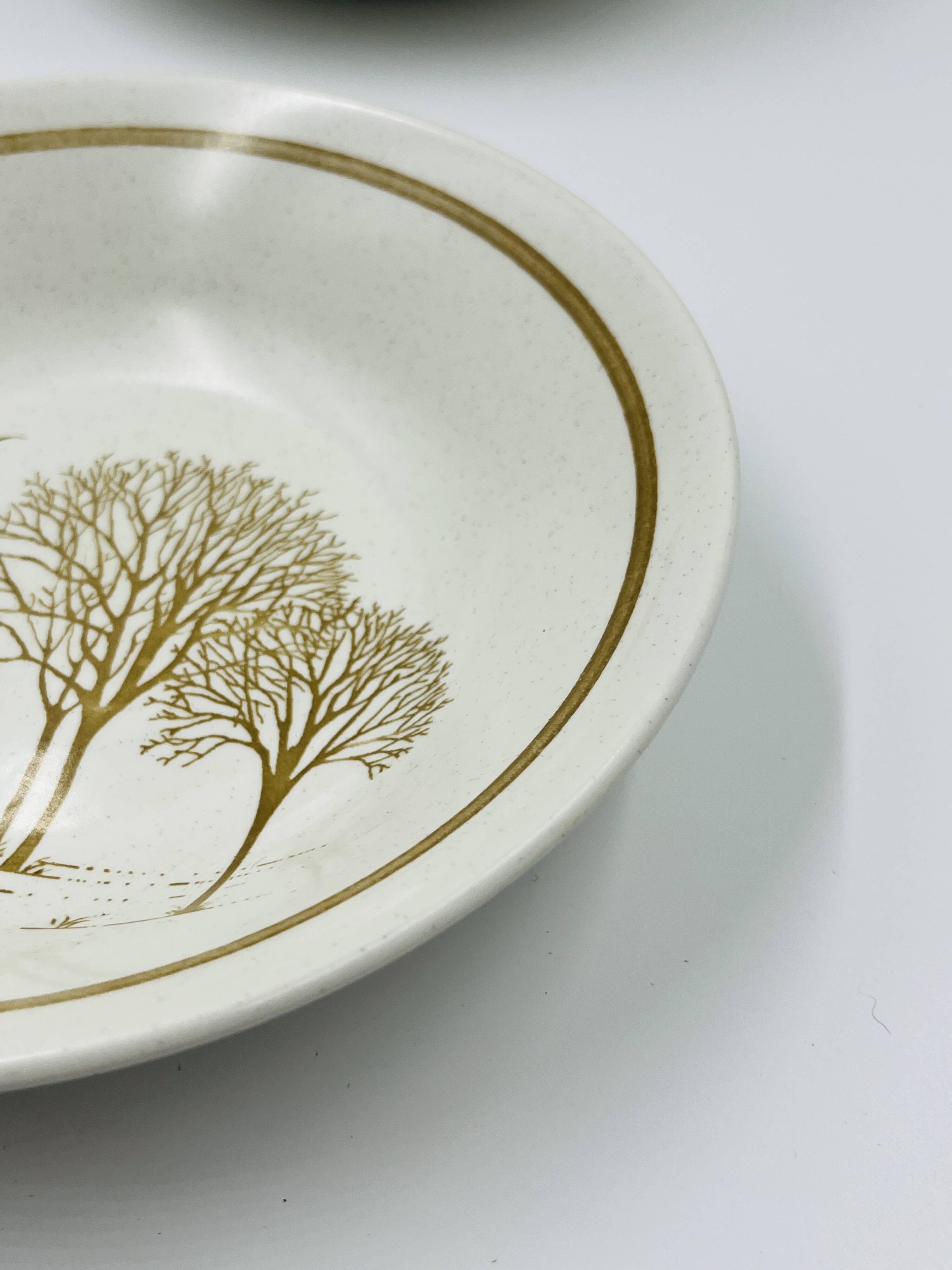Lot 6 Deep Plates Churchill Homespun Trees
