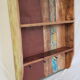 Wall shelf 3 shelves + 4 hooks cast iron in polychrome wood