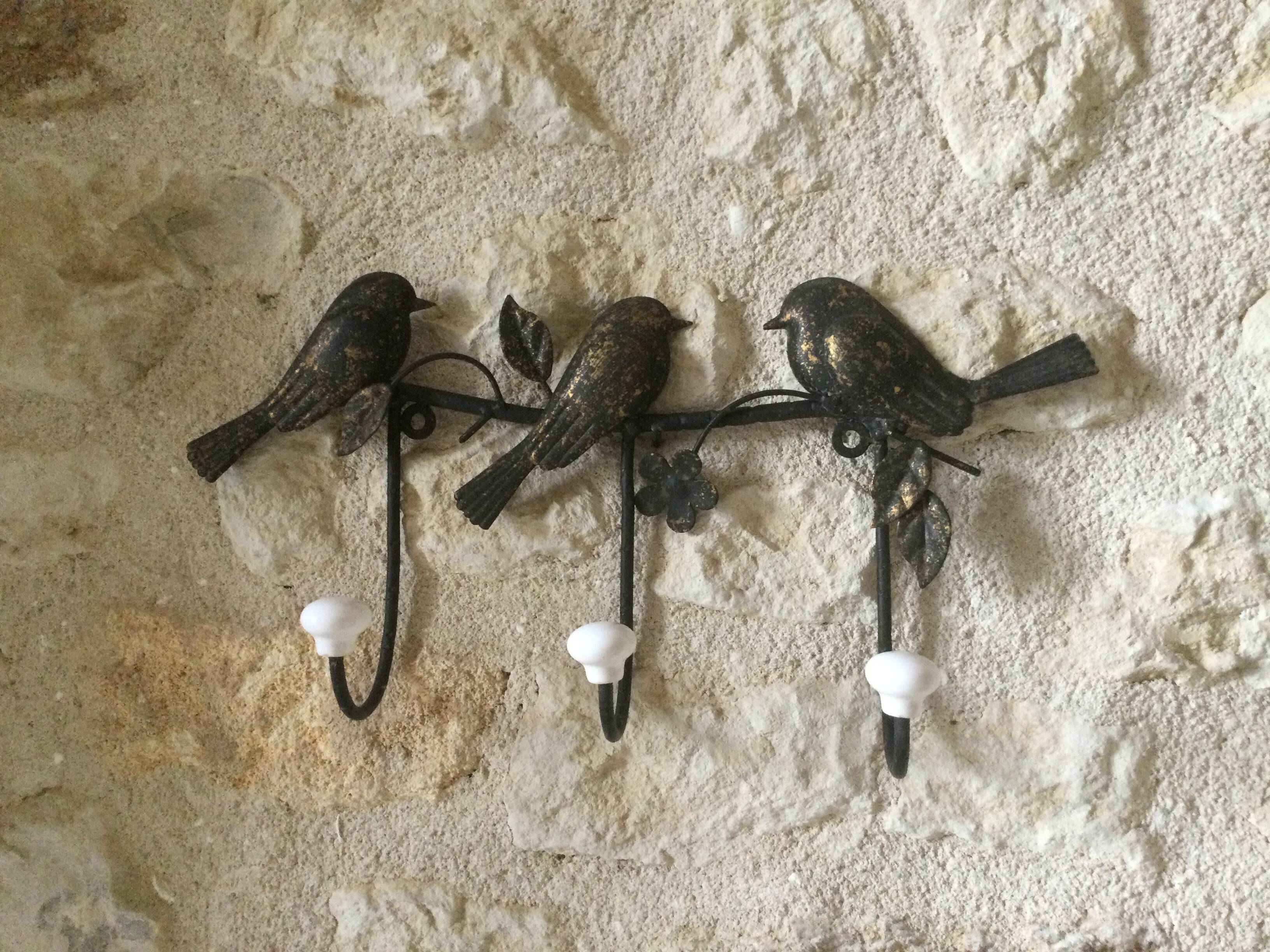 Metal coat rack with 3 hooks