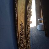 Oval mirror 134cm wood and gilded stucco early 20th century