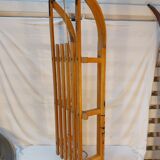 Vintage solid beech sled signed La Hutte - 110 cm