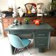 Vintage green metal industrial office