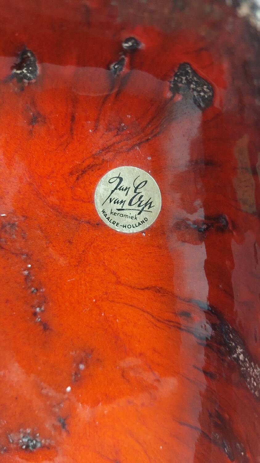 2x Vintage Fat Lava Schaal door Jan van Erp 1960's.