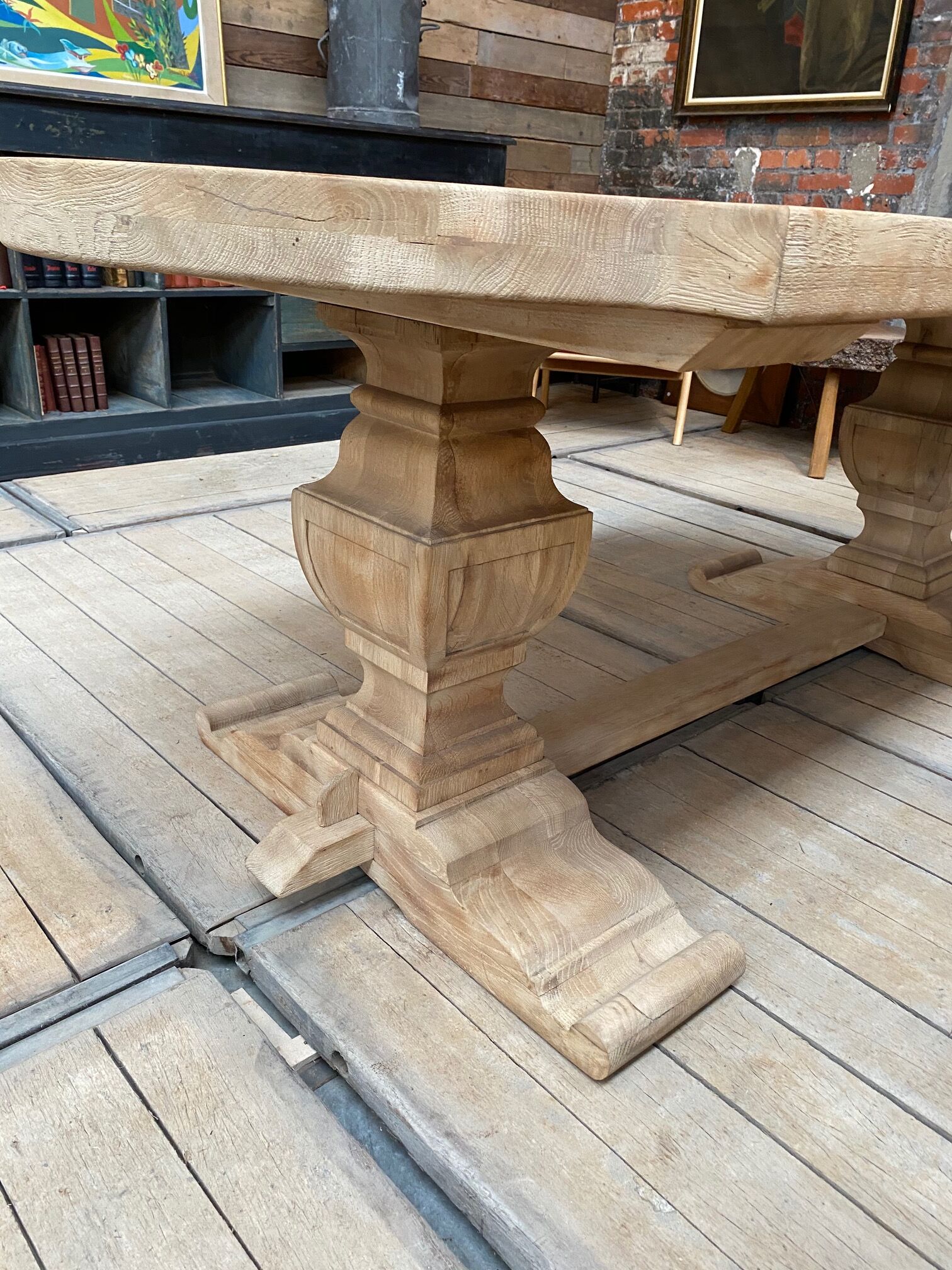 Solid oak monastery table