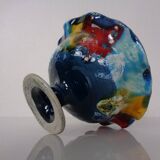 French multicoloured studio ceramic bowl from Vallauris, 1970s