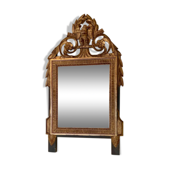Louis XVI-style gilded wooden mirror 42x75cm