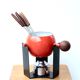 Aubeck fondue machine and forks, 70s