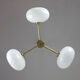 Mid-century brass and opaline glass chandelier