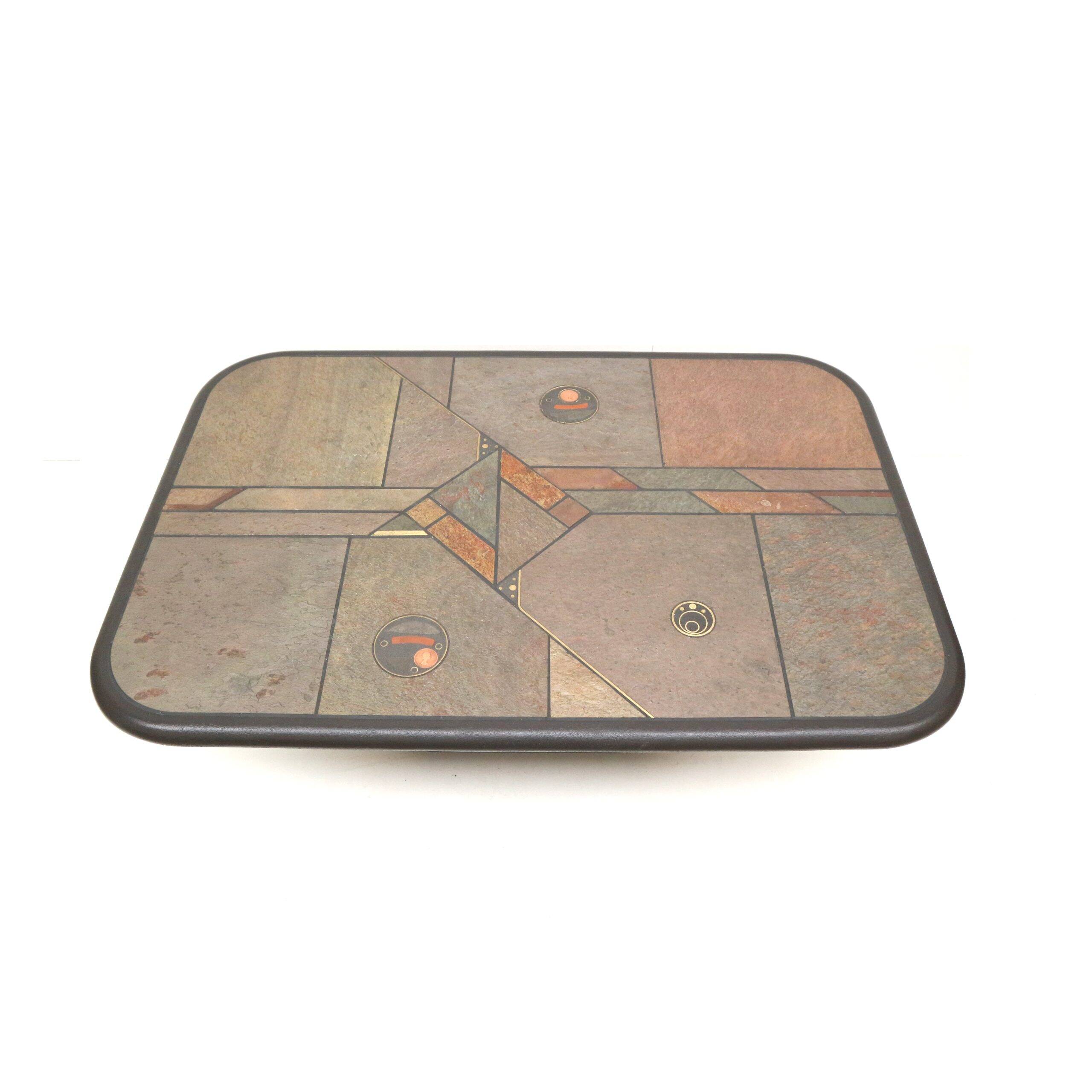 Vintage brutalist coffee table by Fedam from the 1980s