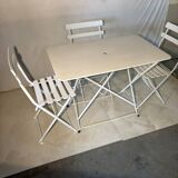 Bistro-style folding garden furniture set – table and 3 chairs