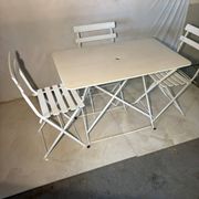 Bistro-style folding garden furniture set – table and 3 chairs