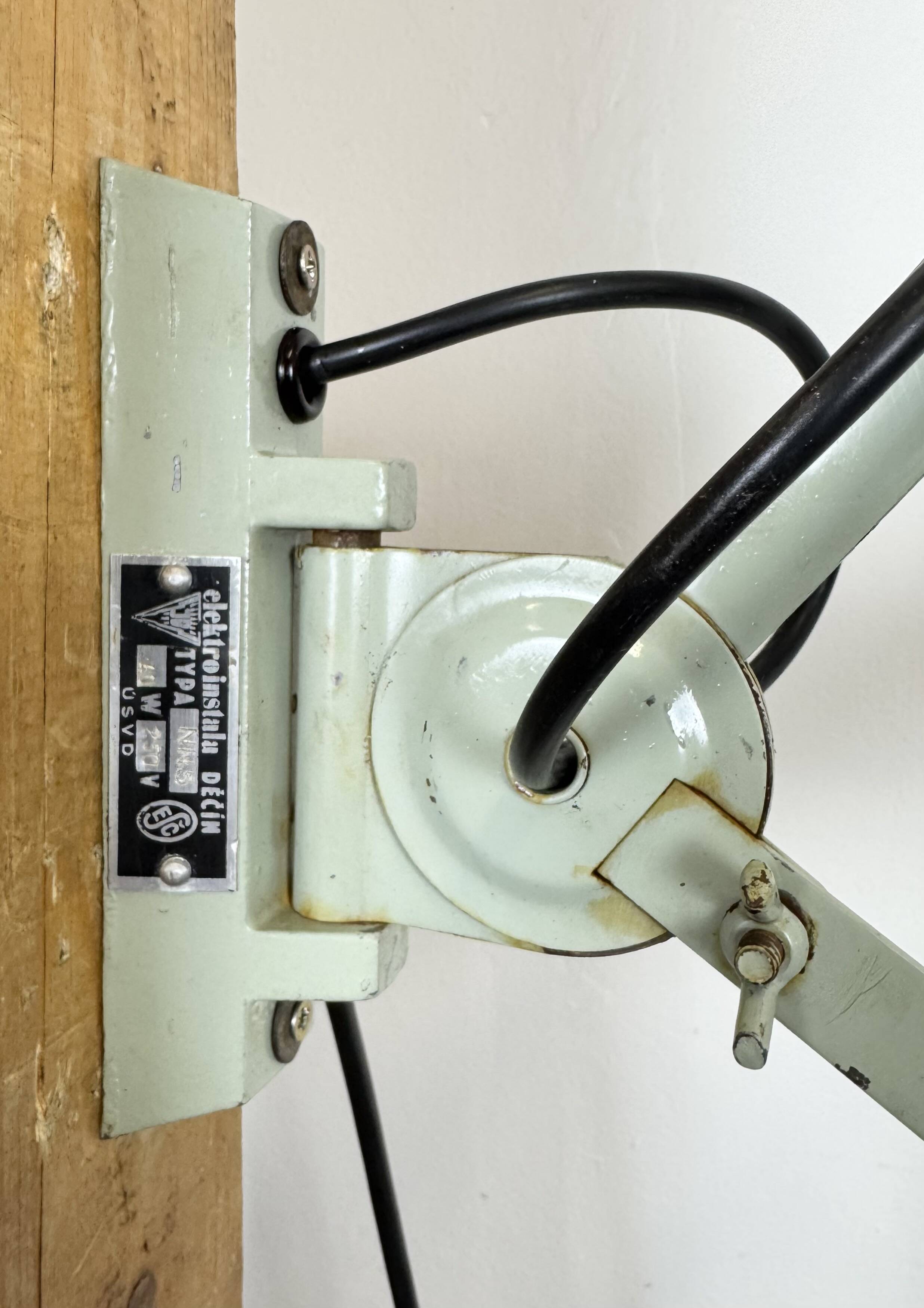 Industrial Black Enamel Scissor Wall Lamp, 1950s