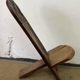 African carved wooden palaver chair