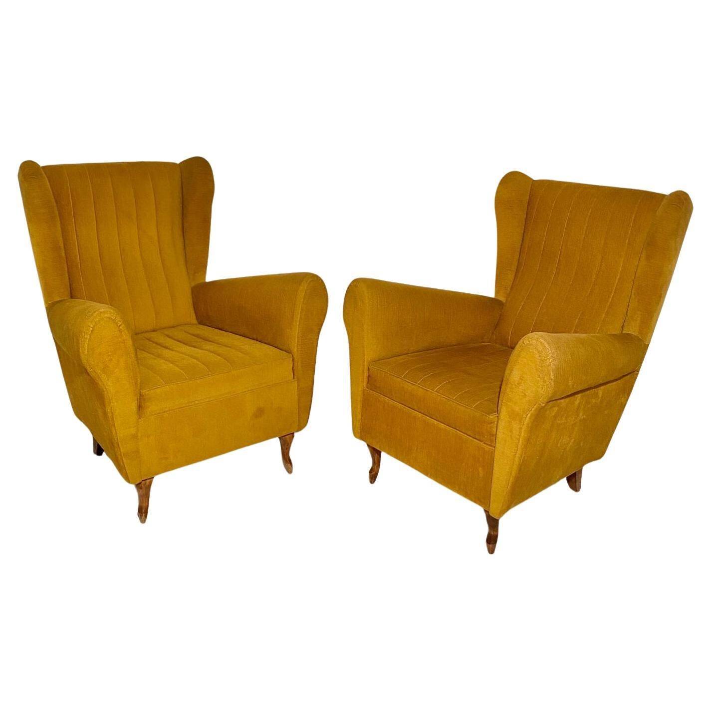 Midcentury Modern Living Room set in Velvet, Italy 1950