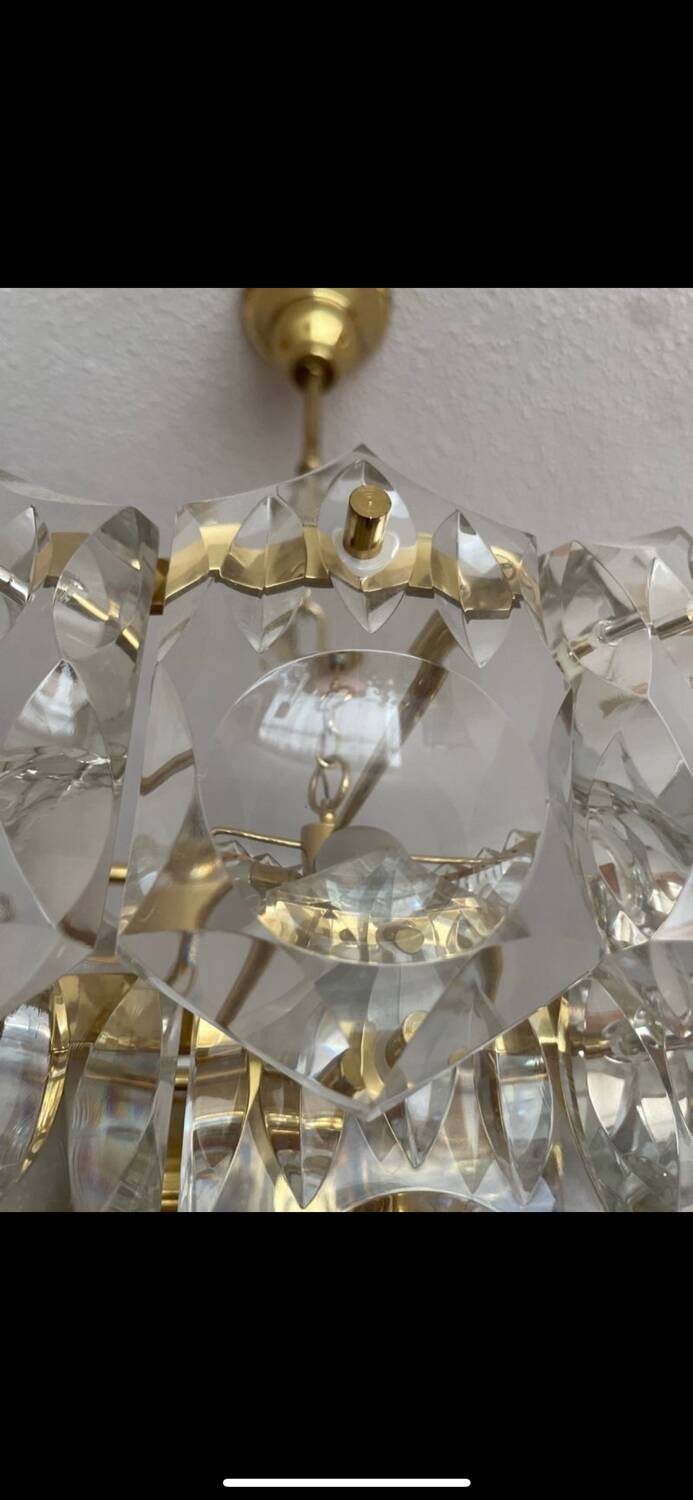 Kinkeldey lustre verre cristal , Autriche 1970