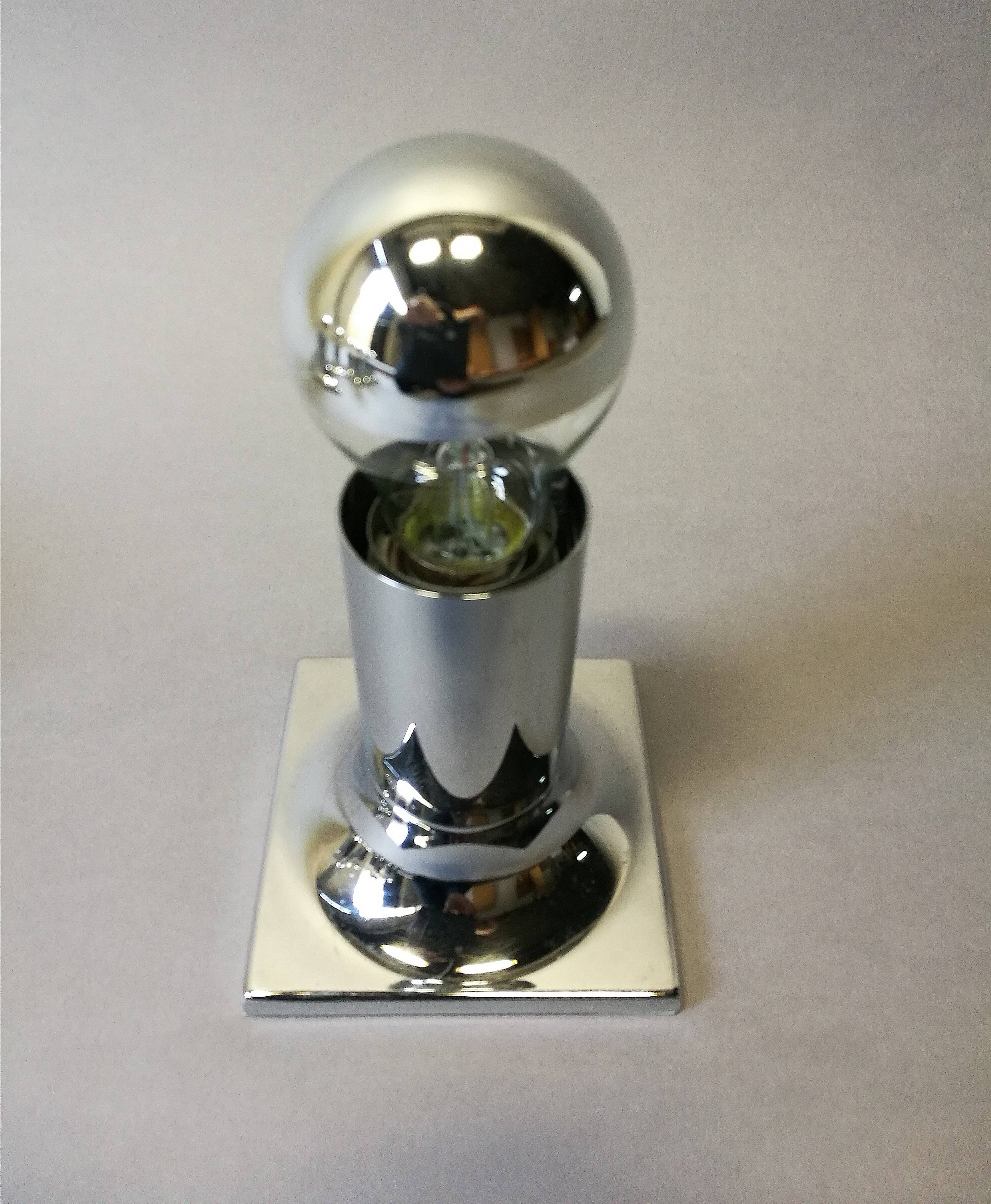 Rolf Krüger chrome wall light for staff in the 60s and 70s