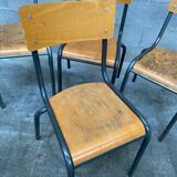 Set of 4 vintage school chairs