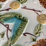 Set of 2 Salins Barbotine Plates - Vintage Parakeet Decor - service