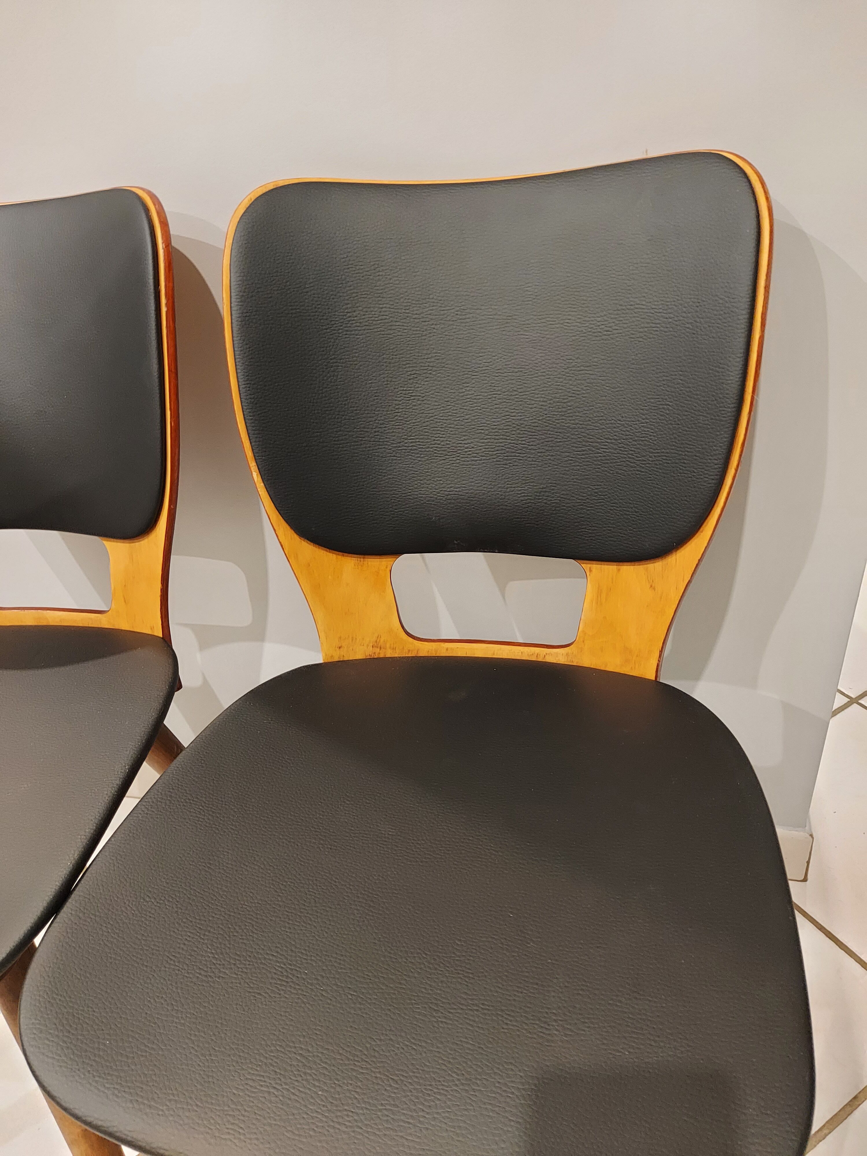 Pair of Bistrot Baumann chairs for Max bill vintage 1960