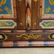 Armoire Alsacienne à décor floral peint polychrome – style Louis XIV – XIXème s.