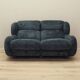 Navy blue velour sofa, Italian design, 1970s, production: Italy