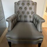 Fauteuils rivoli capitonnés lin stonewash