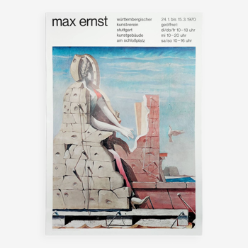 1970s XL Original Vintage Max Ernst Art Exhibition Poster