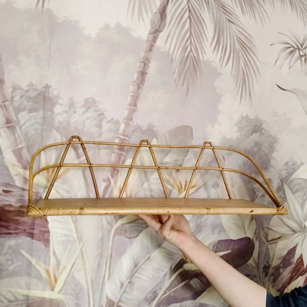Vintage rattan shelf