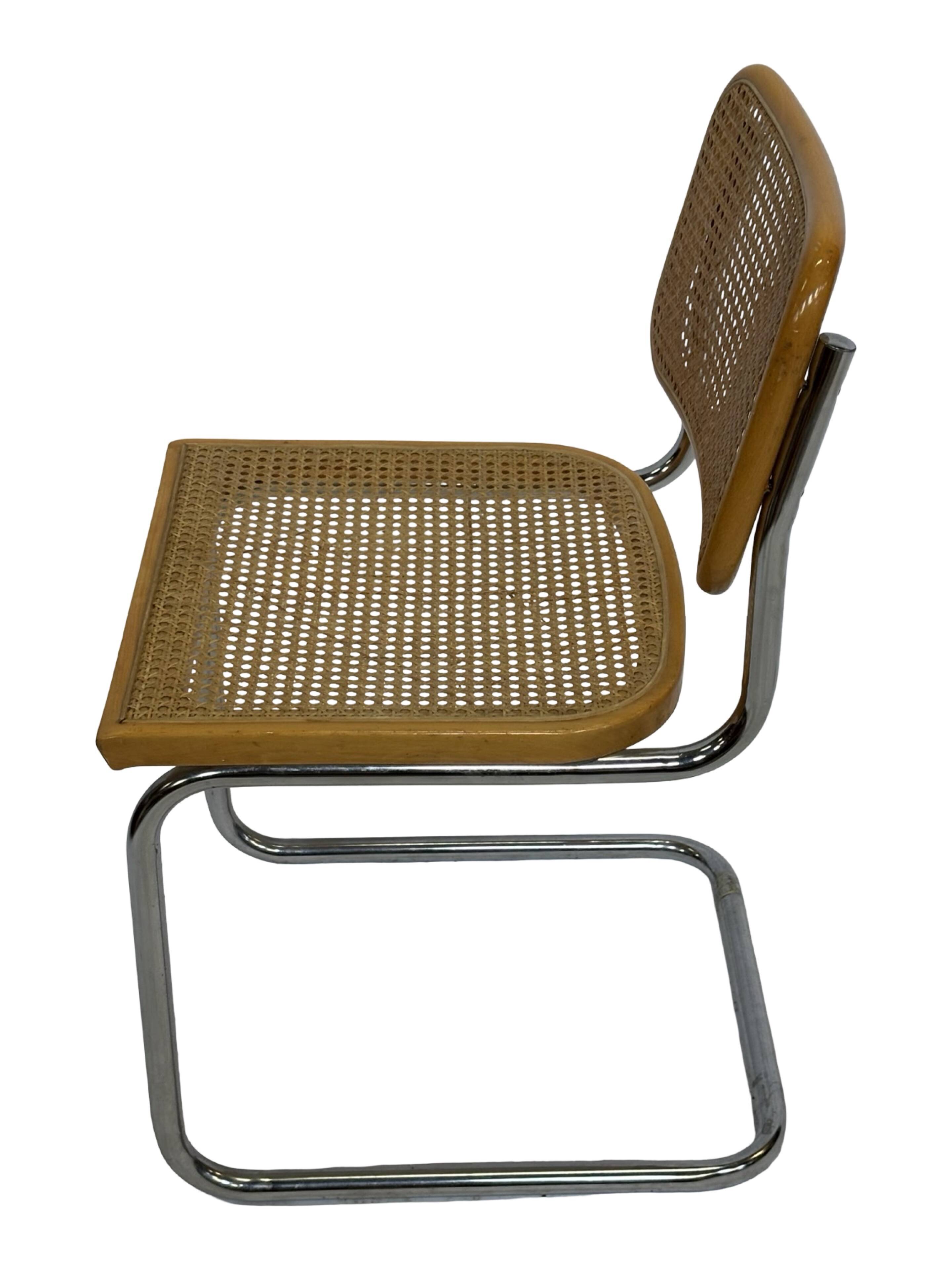 Set of 4 chairs Cesca B32 designed by Marcel Breuer design made in Italy